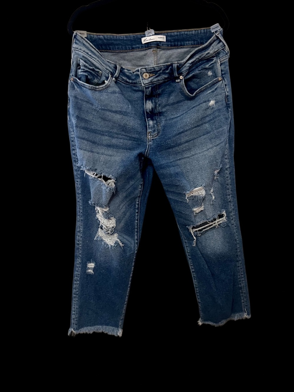 Kancan Exclusively For Maurices Ripped Crop Jeans Frayed Hem Denim